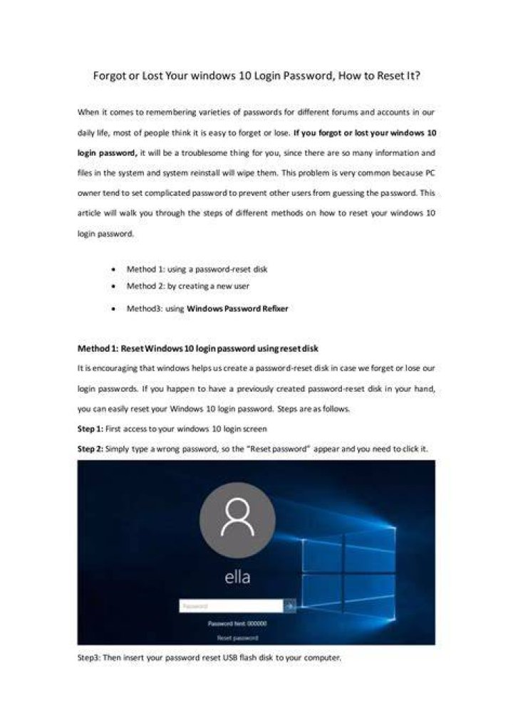 lose Windows 10 password