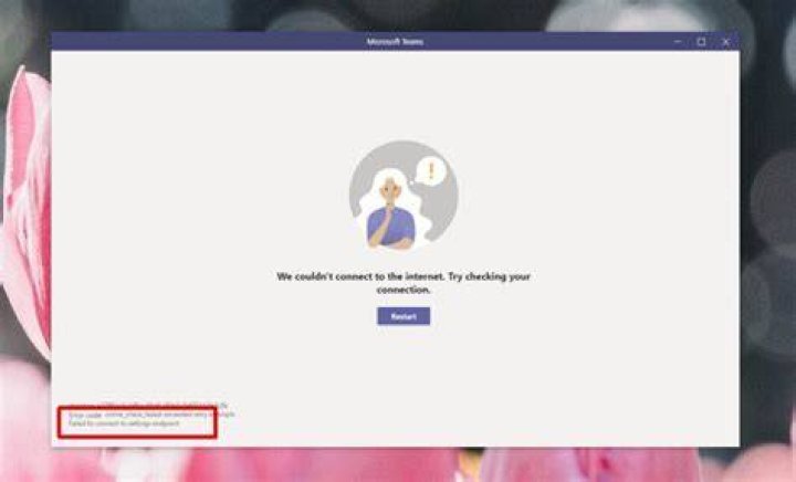 Microsoft Teams failed to connect to settings endpoint