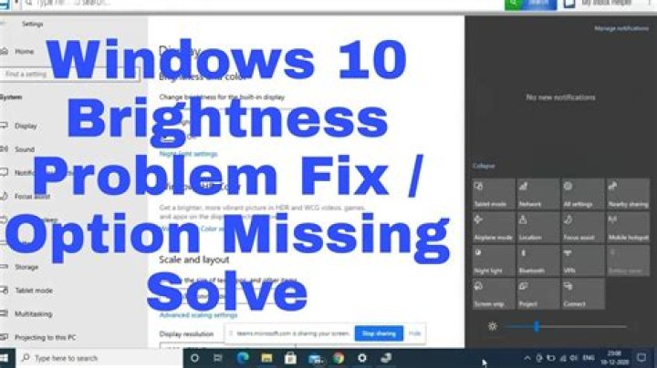 Missing brightness slider Windows 10