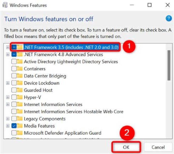 .NET Framework 3.5 to fix 0xc00007b error windows 11
