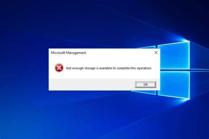 Not enough storage available to complete this operation