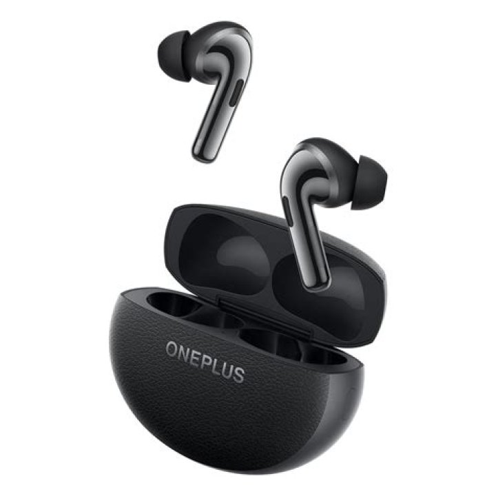 OnePlus Buds Pro connected iPhone scaled 1 OnePlus Buds Pro in ear in front of phone playing music.