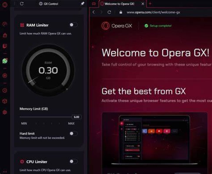 opera gx ram and cpu limiters