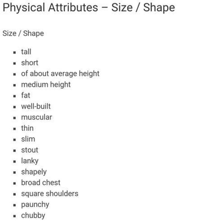 physical attributes physical attributes
