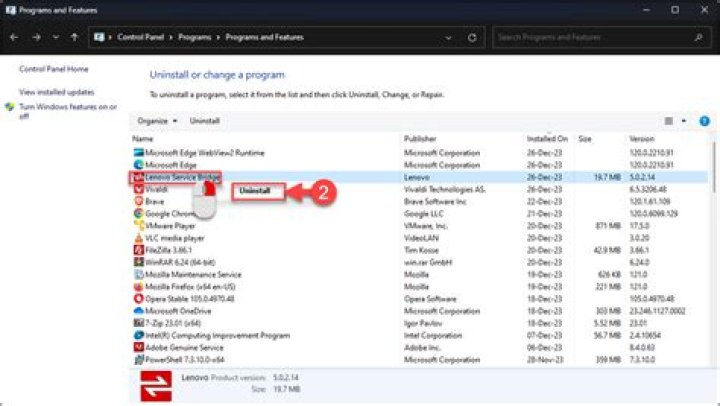 The Programs and Features applet Programs and Features applet unityplayer.dll