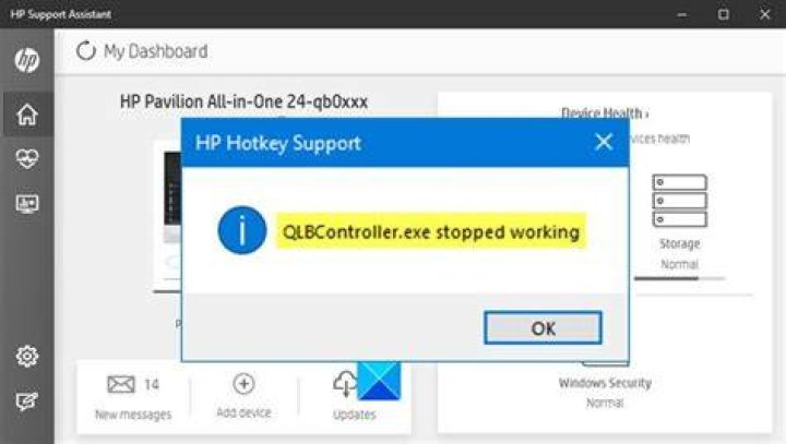 QLBController exe stops working HP