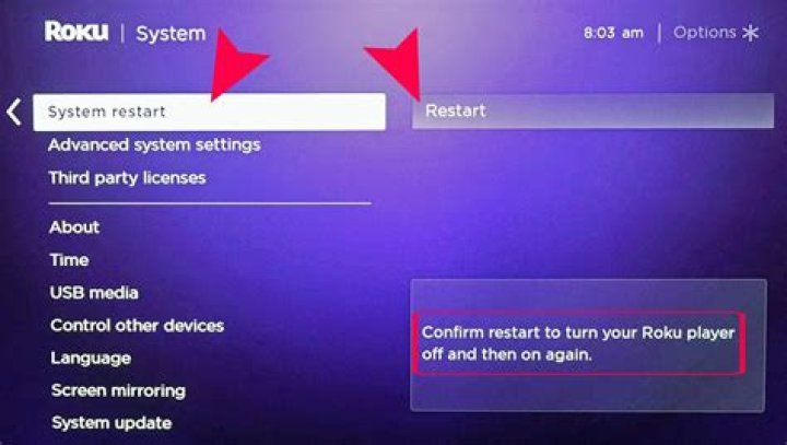 restart roku