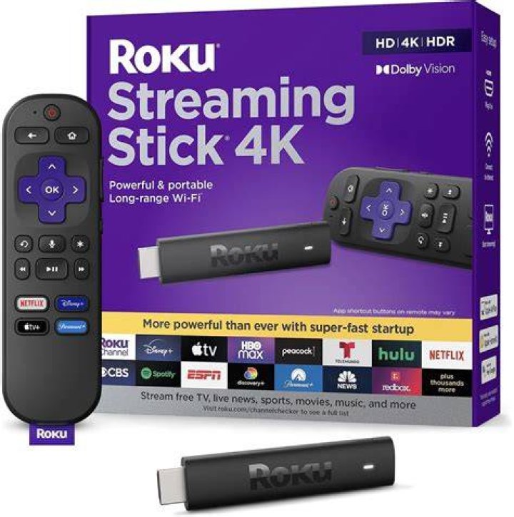 roku streaming stick 4k next to box roku streaming stick 4k next to box