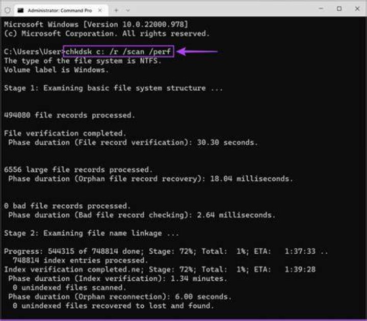 Run Check Disk utility