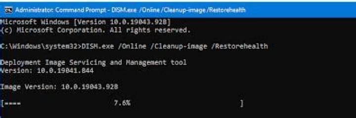 run dism command to fix update process