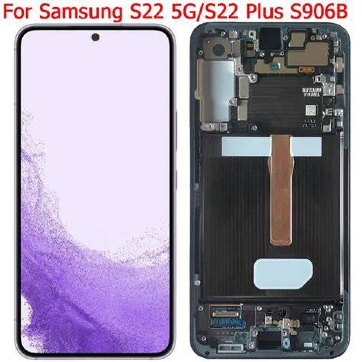 Samsung Galaxy S22 Plus display on gray Samsung Galaxy S22 Plus display on gray