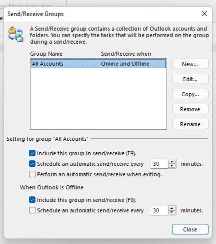 schedule send receive outlook