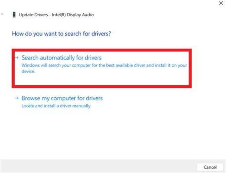 Search automatically for drivers