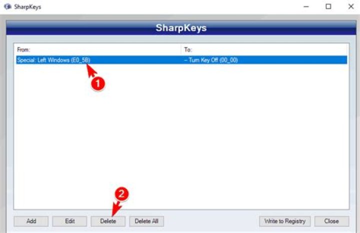 delete sharpkeys sharpkeys delete disable the Windows Key