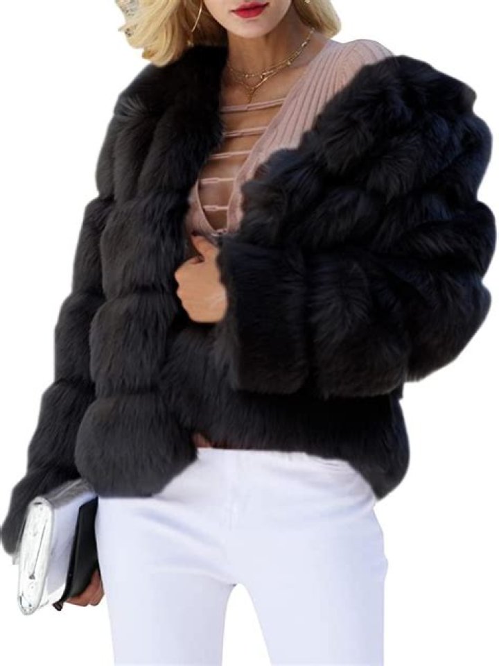 Simplee Apparel Short Fluffy Coat amazon
