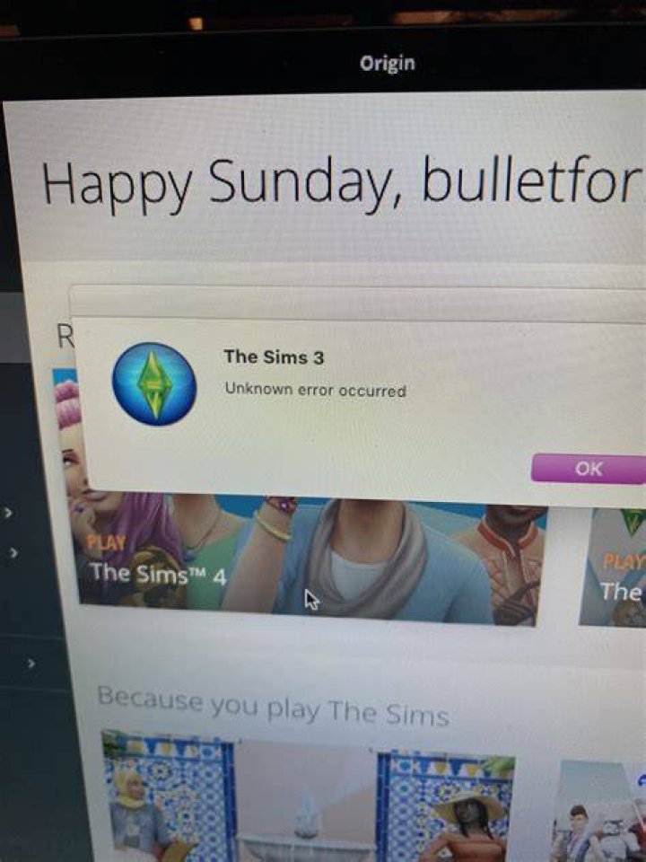 sims 3 unknown error occurred mac