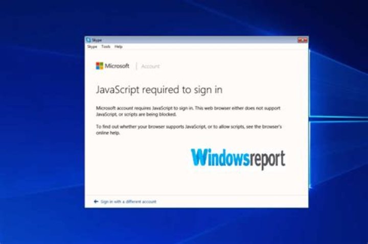 skype error javascript required to sign in