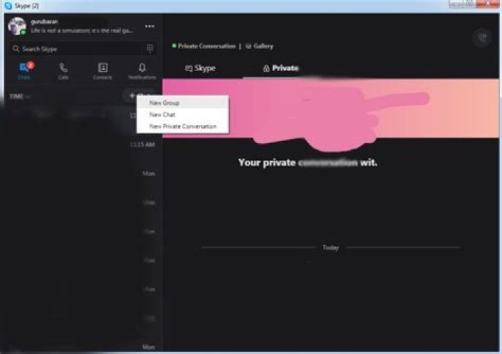 skype private conversation