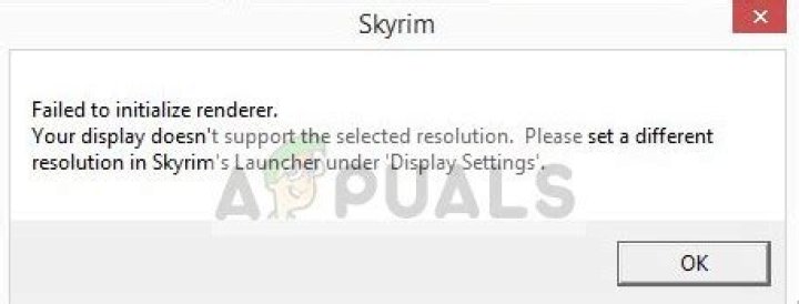 Skyrim failed to initialize renderer