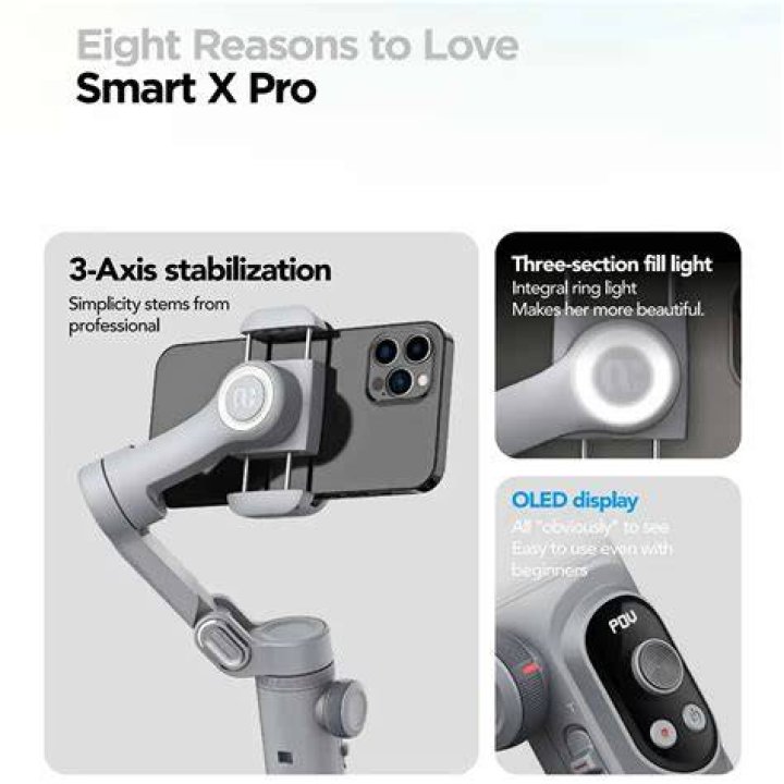 smartphone mounted on gimbal