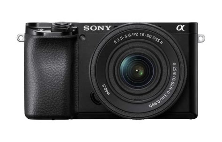 Sony Alpha A6100 camera front Sony Alpha A6100 camera front