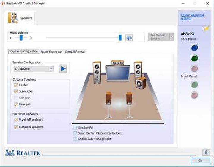 speaker configuration realtek HD audio manager Download Realtek HD Audio Manager
