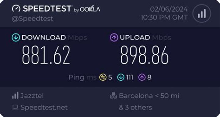 Speedtest by Ookla interface