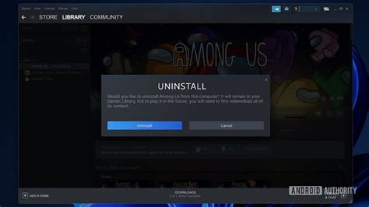 Steam uninstall game confirmation Steam uninstall game confirmation