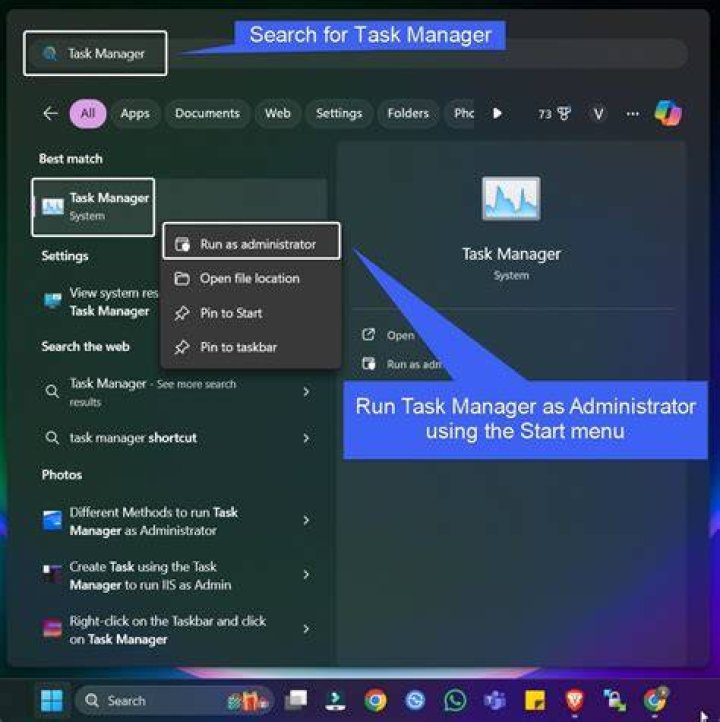 task manager open run as administrator does nothing
