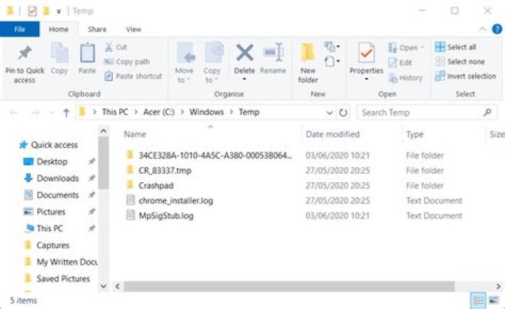 The Temp window Temp window Error 1711