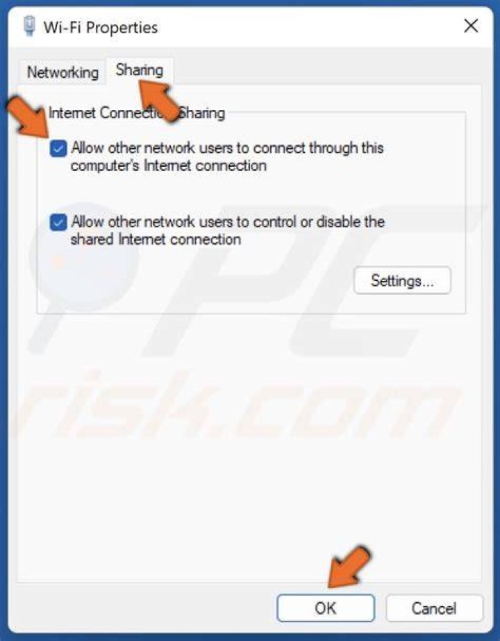 The Allow other users to connect through this computer's internet connection checkbox The Allow other network users to connect through this computer's internet connection option windows 11 mobile hotspot not working