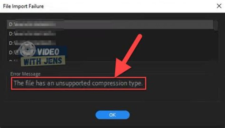 the file has an unsupported compression type