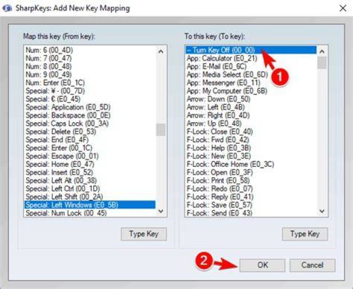 turn the key off turn key off sharpkeys