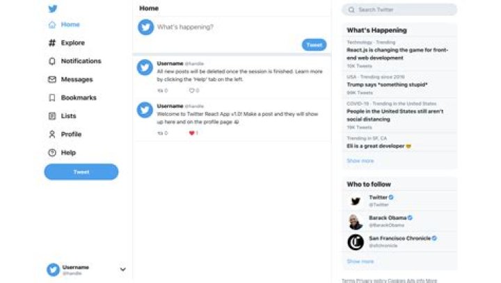 twitter web app