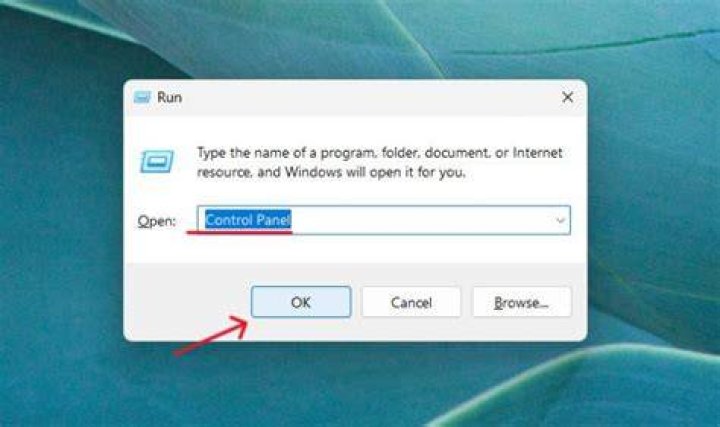 Type control panel in Run console and hit OK