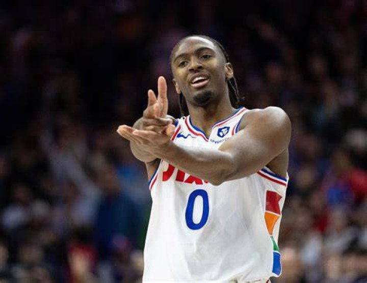 Tyrese Maxey playing for the Philadelphia 76ers and the Kentucky Wildcats.