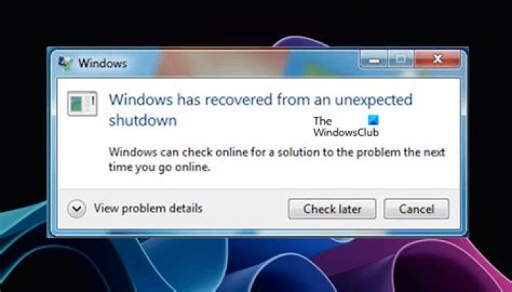 Unexpected shutdown after reboot