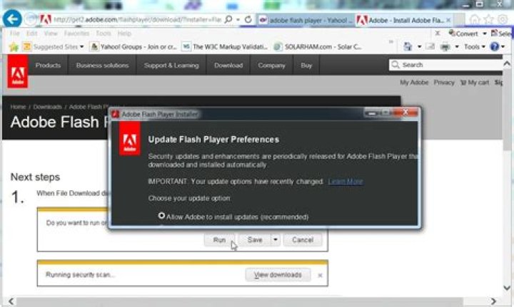 update flash player preferences