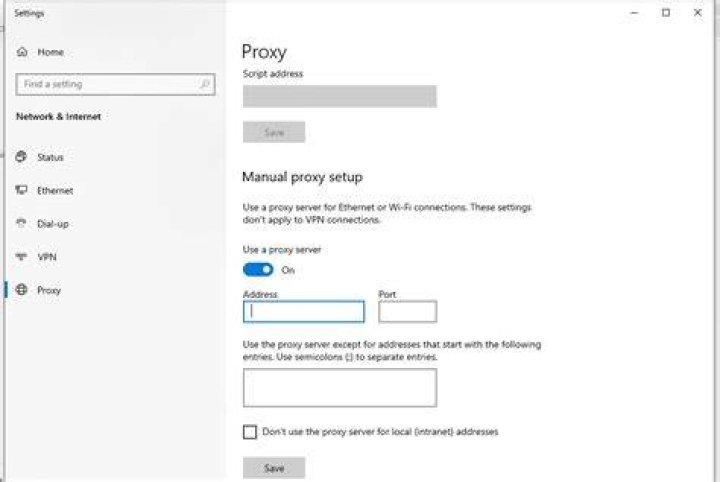 The Use a proxy server option Use a proxy server option 0x80073cfb microsoft store
