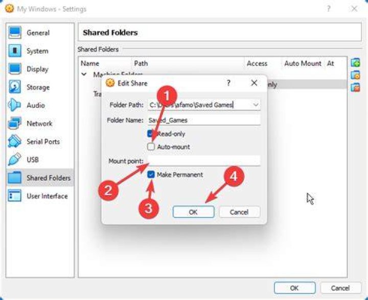 virtualbox shared folder windows 11