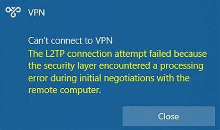 VPN l2tp connection attempt failed on Windows 10 & 11