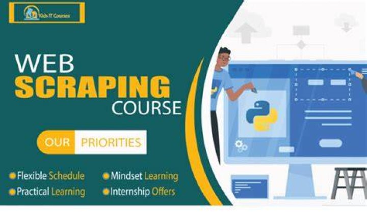 Three people around a computer Web Scraping course