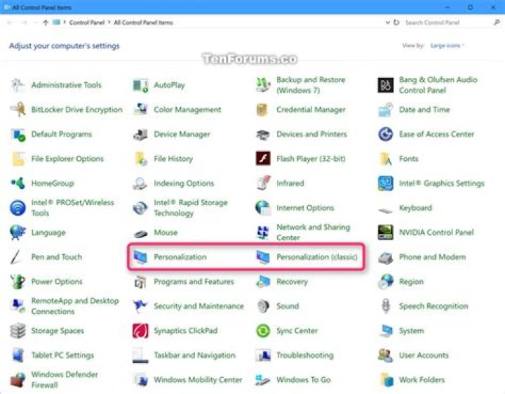 Windows 10 Control Panel Personalization Windows 10 Control Panel Personalization