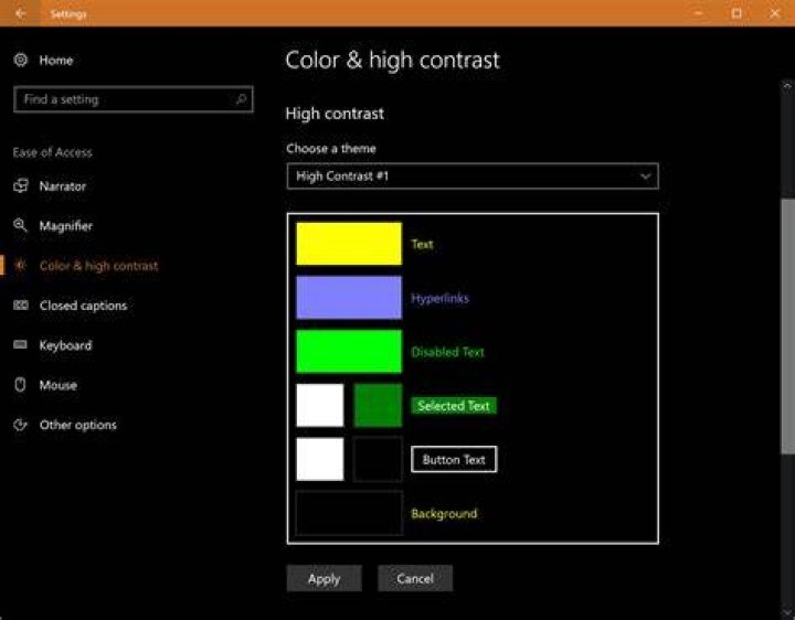 Windows 10 High Contrast Colors Windows 10 High Contrast Colors