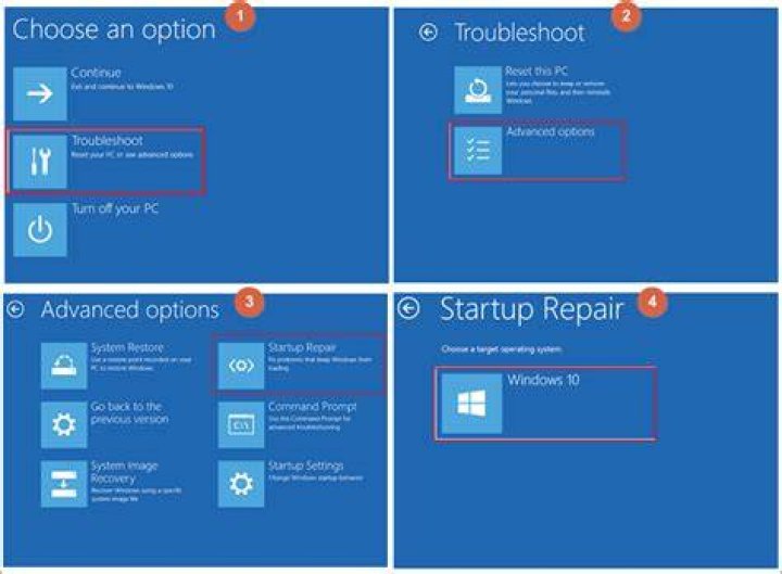 windows 10 startup repair option