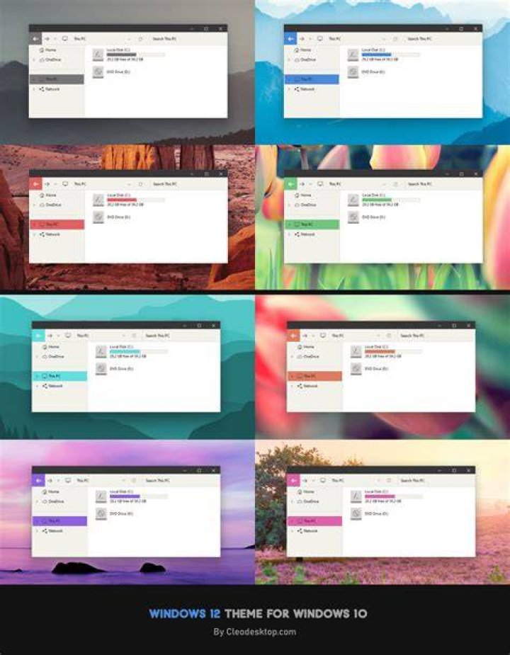 Windows 10 Themes panel Windows 10 Themes panel