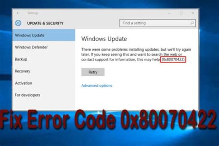 Windows 10 update error 0x80070422