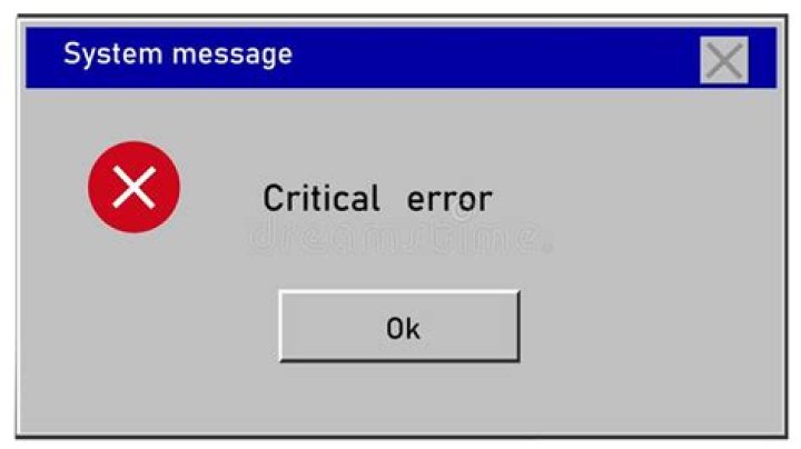 Windows critical error message