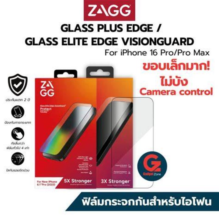 ZAGG Screen Protector Zagg Glass+ VisionGuard box next to a Google Pixel 3 XL